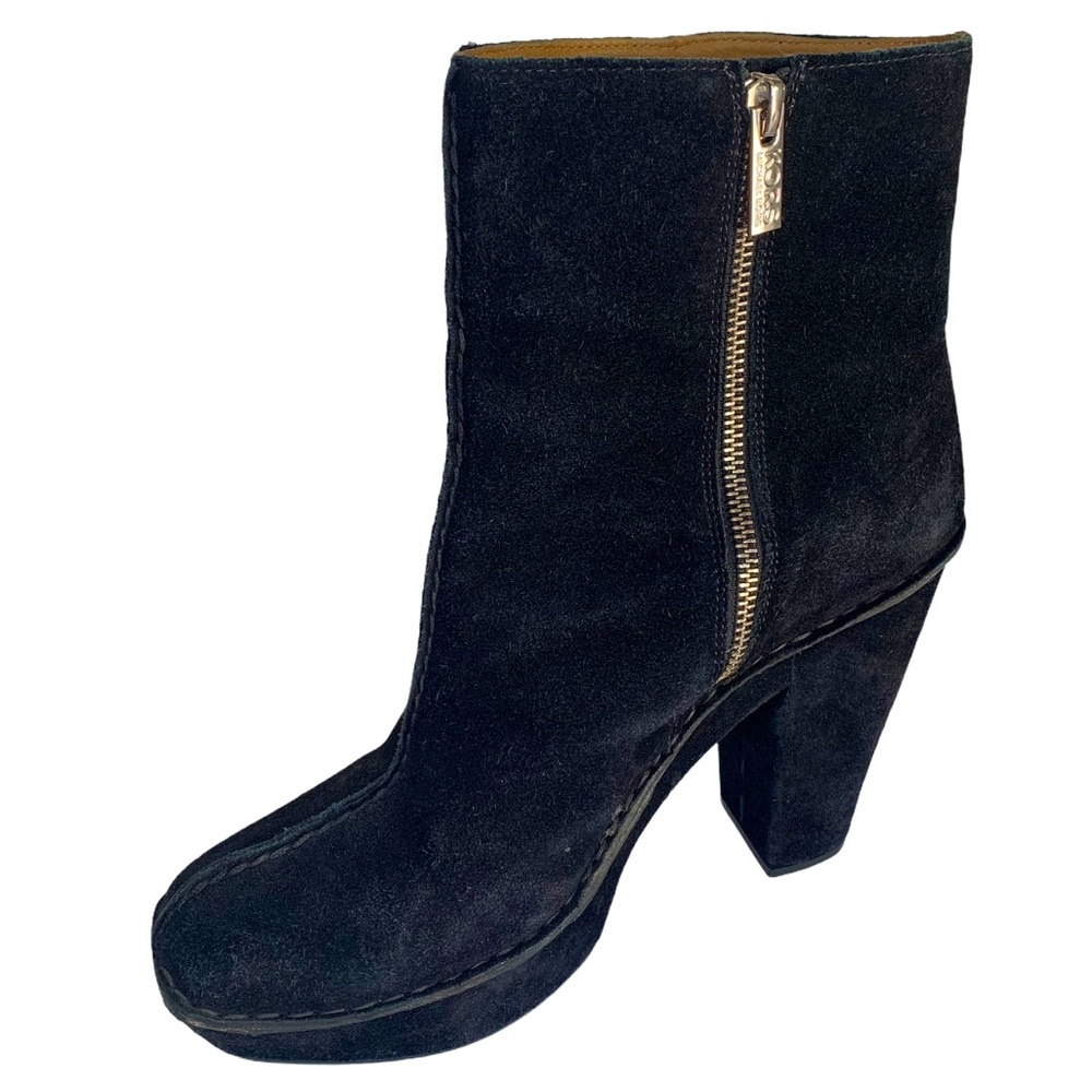 KORS Michael Kors Suede Platform Block Heel Boots